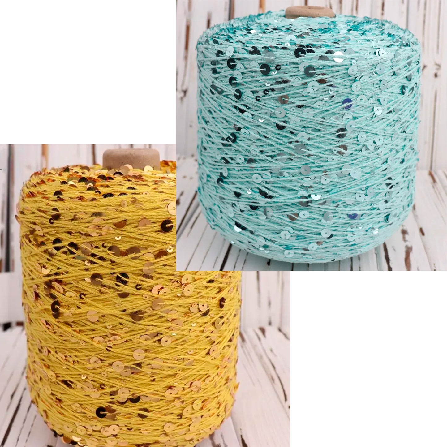 Knitting Cotton Yarn with Sequins