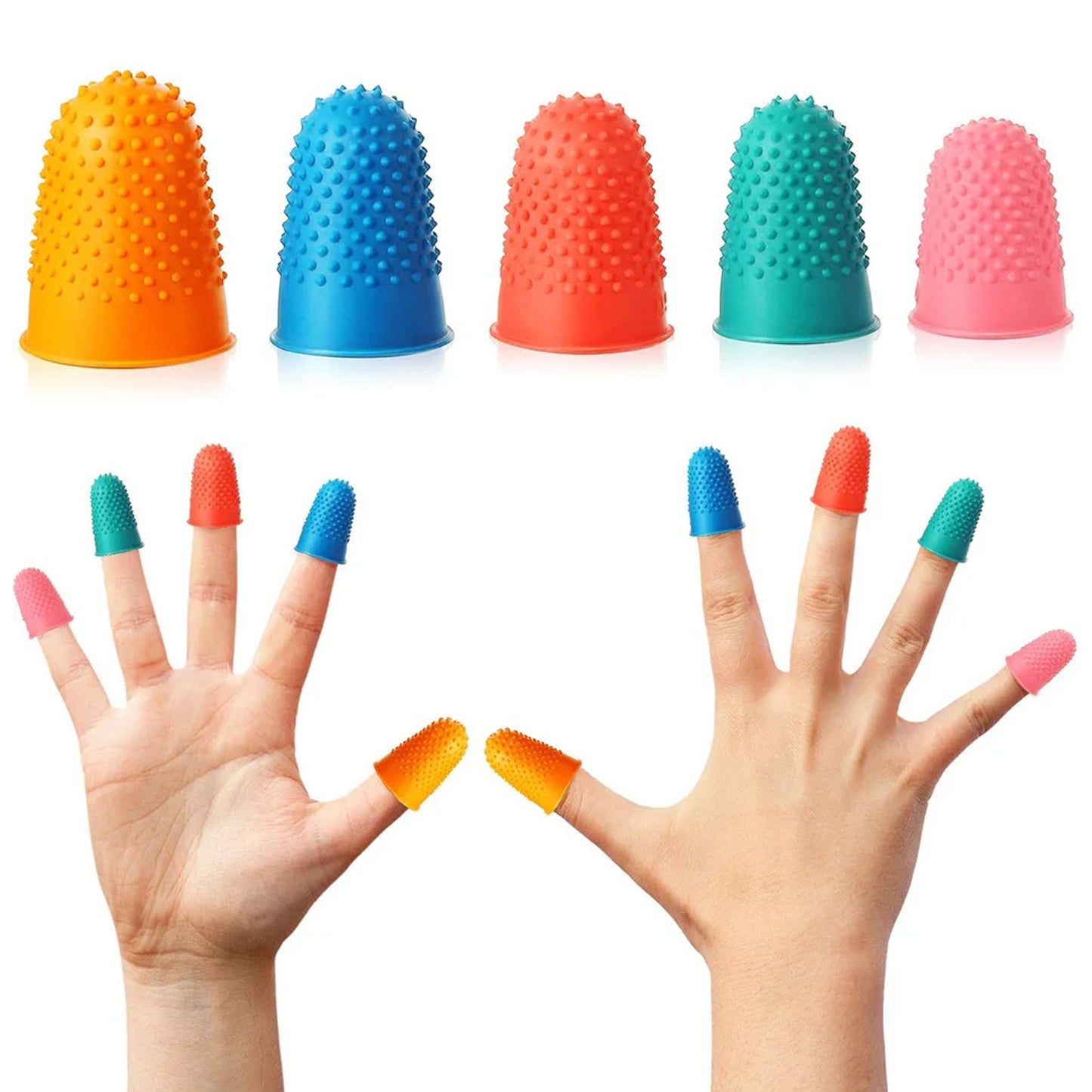 16pcs Rubber Finger Tip Sewing Thimble