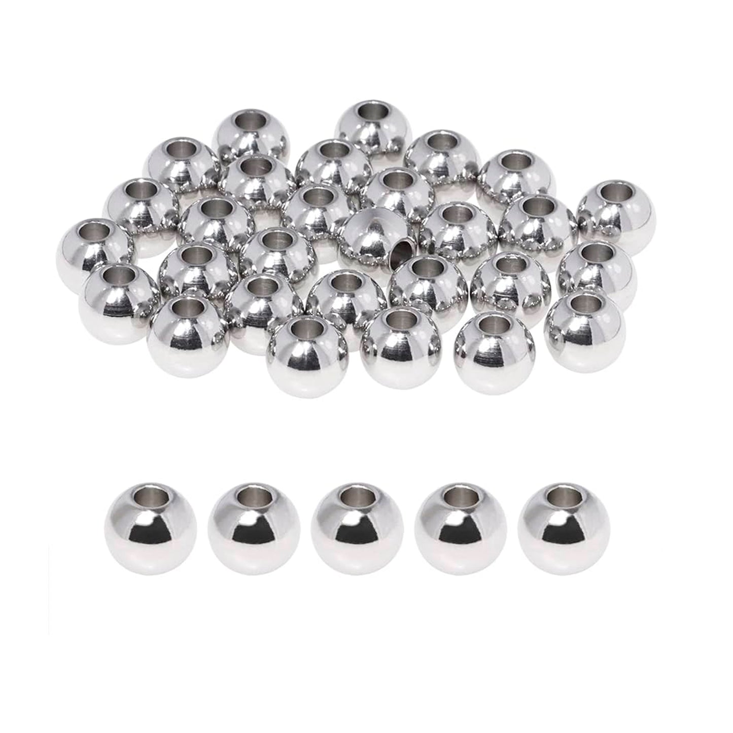 100pcs 925 Sterling Silver Beads