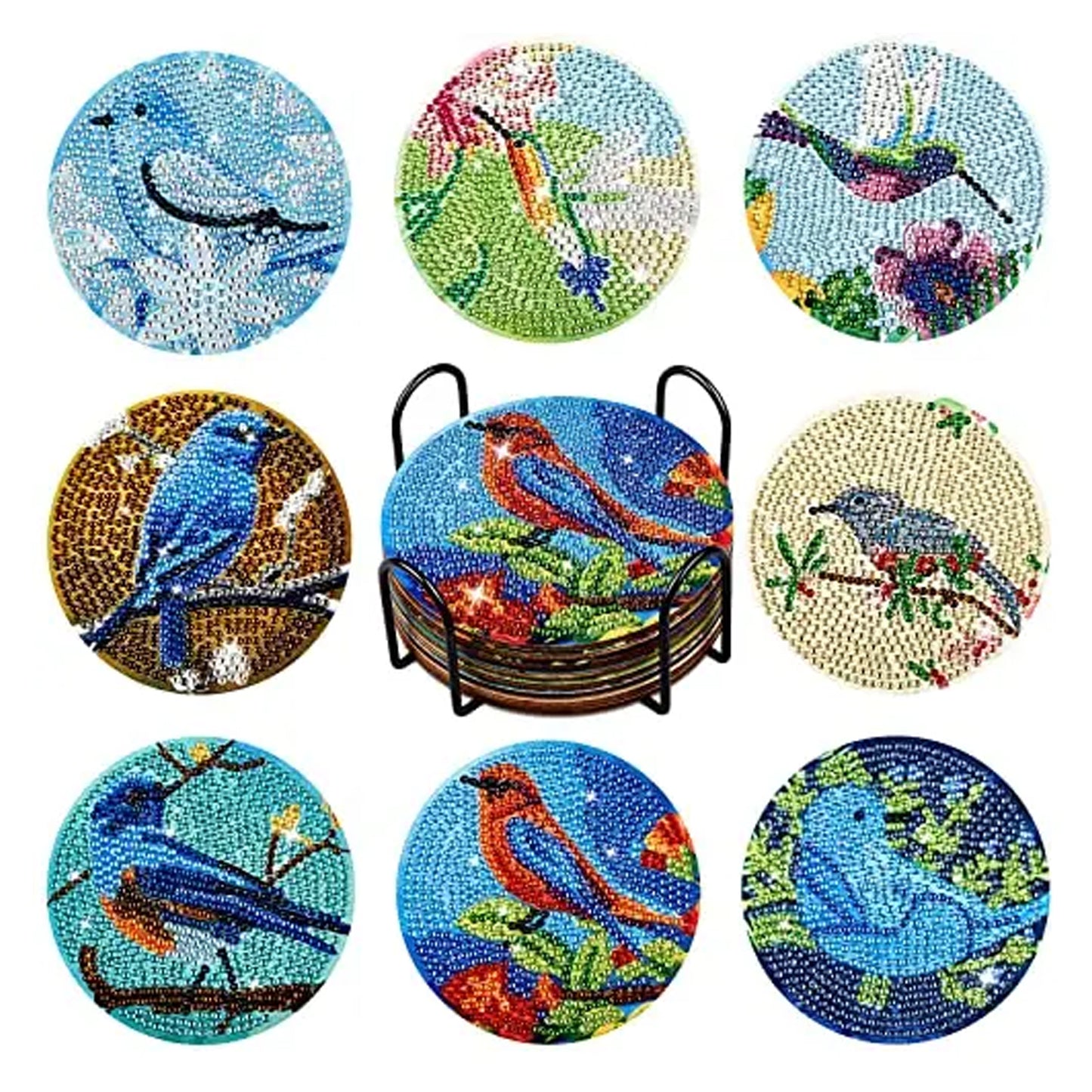 8pcs DIY Diamond Painting Coaster Kit