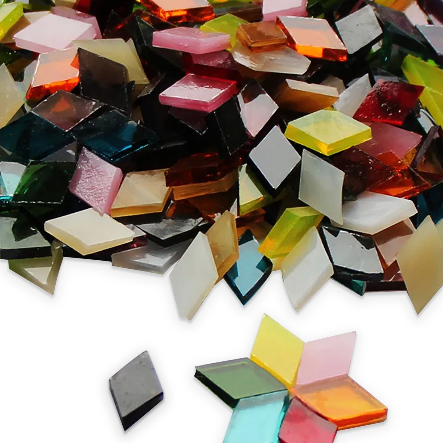 50g Clear Glass Mosaic Tiles for Craft